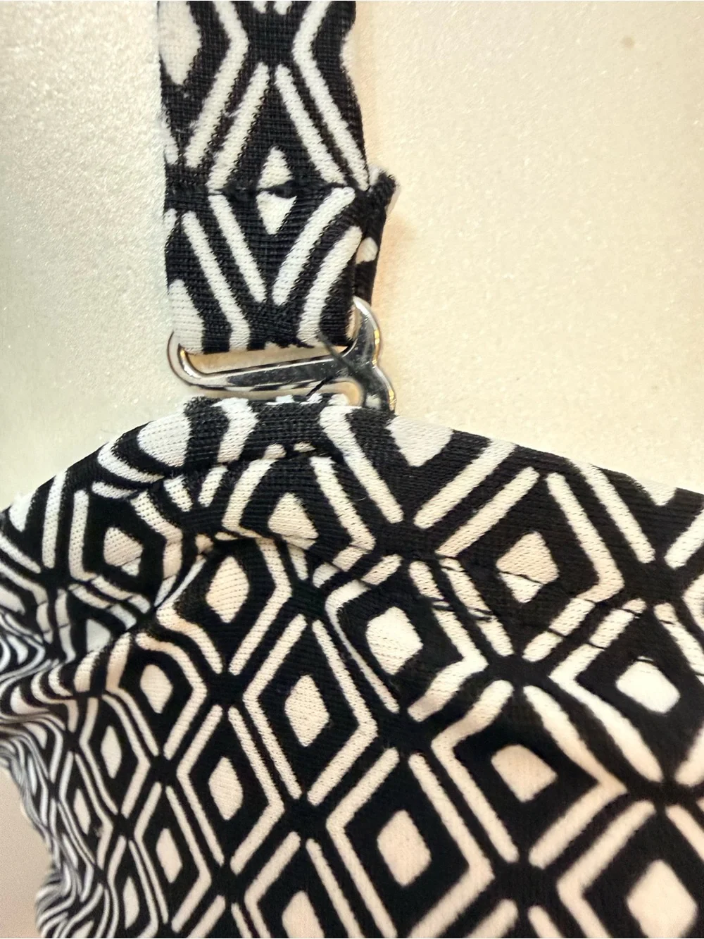 Dkny One Piece Bandeau Maillot Swimsuit L Black White Removable Straps Ruching - Picture 6 of 16